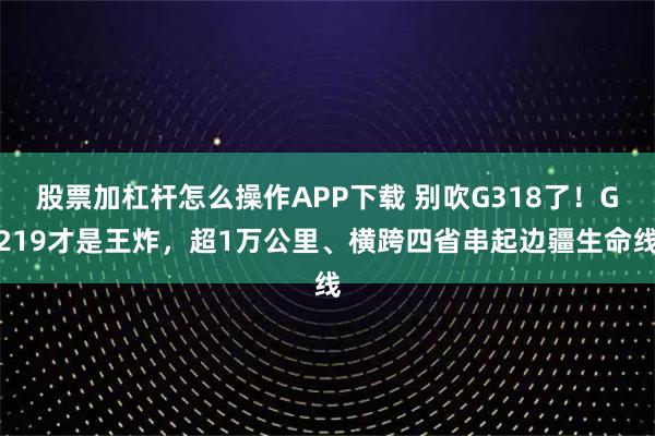 股票加杠杆怎么操作APP下载 别吹G318了！G219才是王炸，超1万公里、横跨四省串起边疆生命线